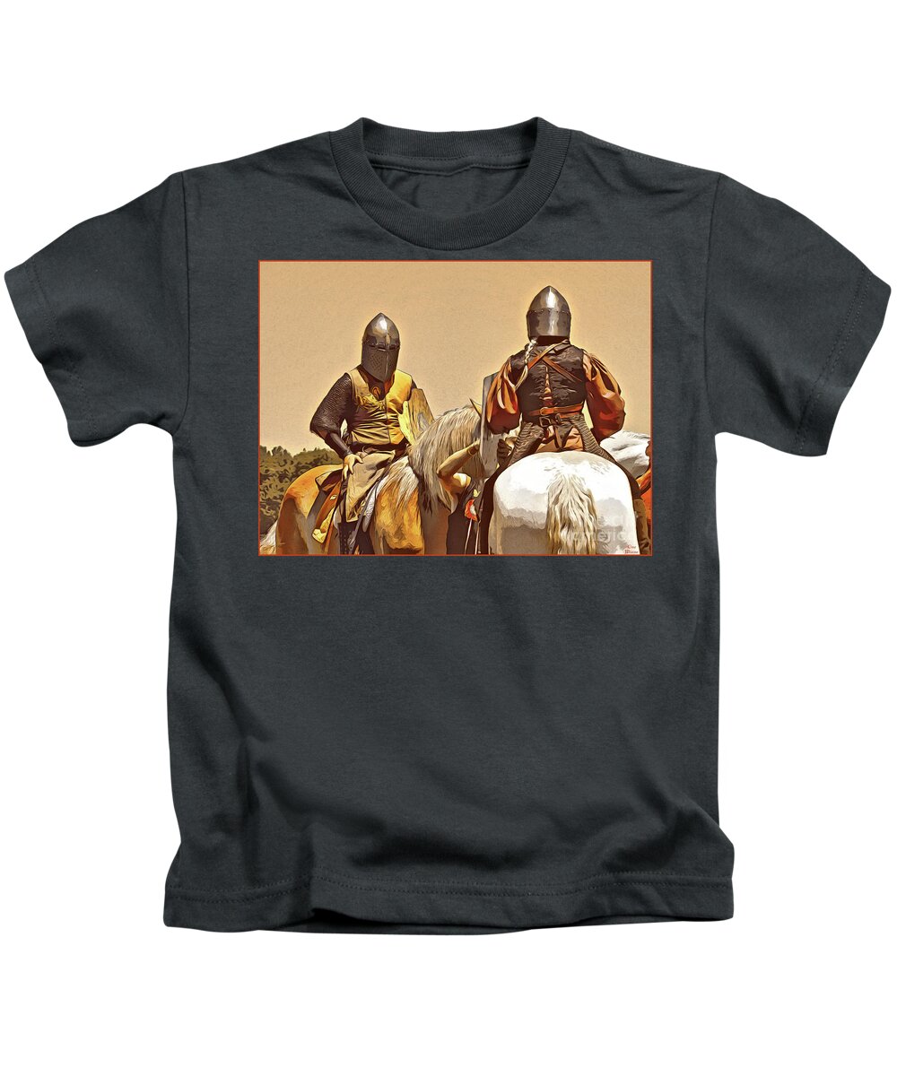 Lise Winne Kids T-Shirt featuring the digital art Knight's Conference by Lise Winne