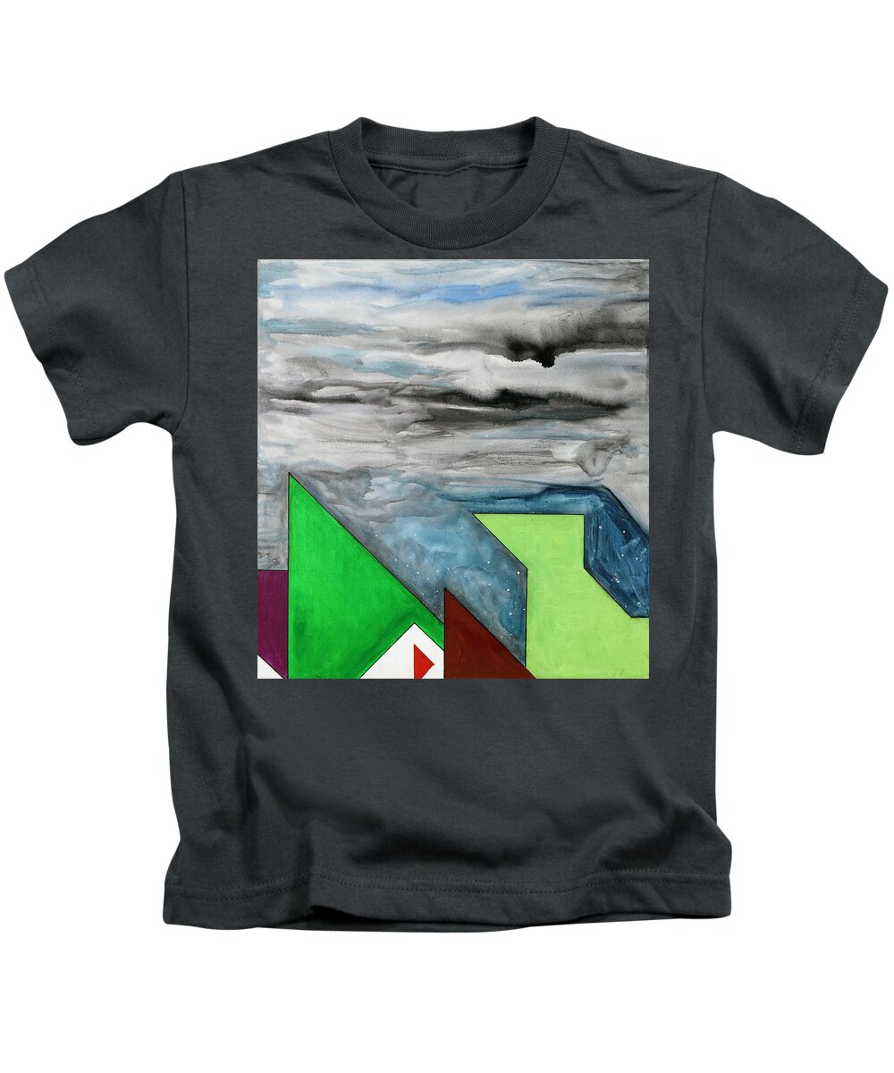 Abstract Kids T-Shirt featuring the painting La notte sopra la citta verde - Part II by Willy Wiedmann