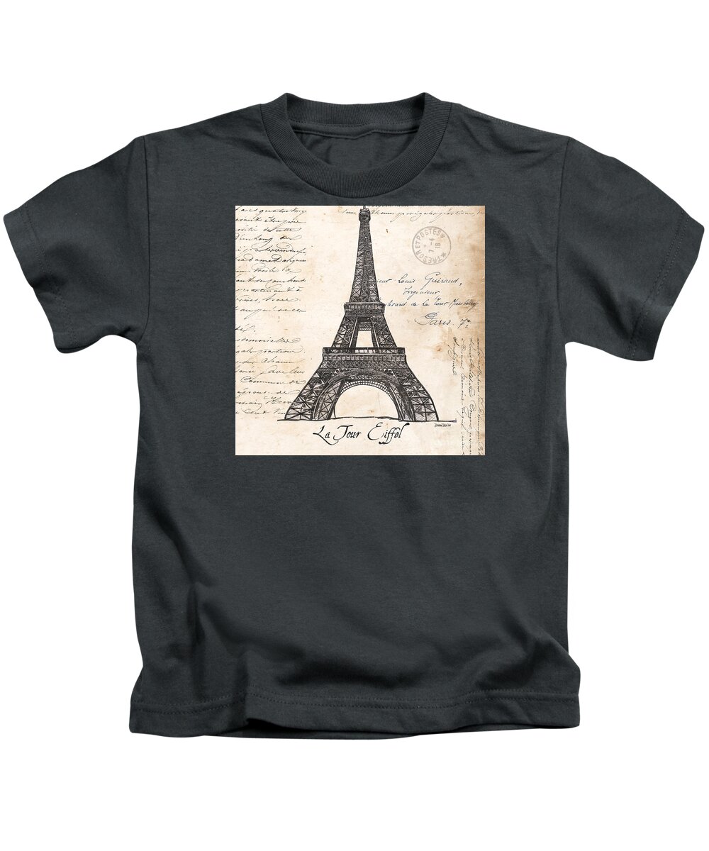 #faatoppicks Kids T-Shirt featuring the painting La Tour Eiffel by Debbie DeWitt