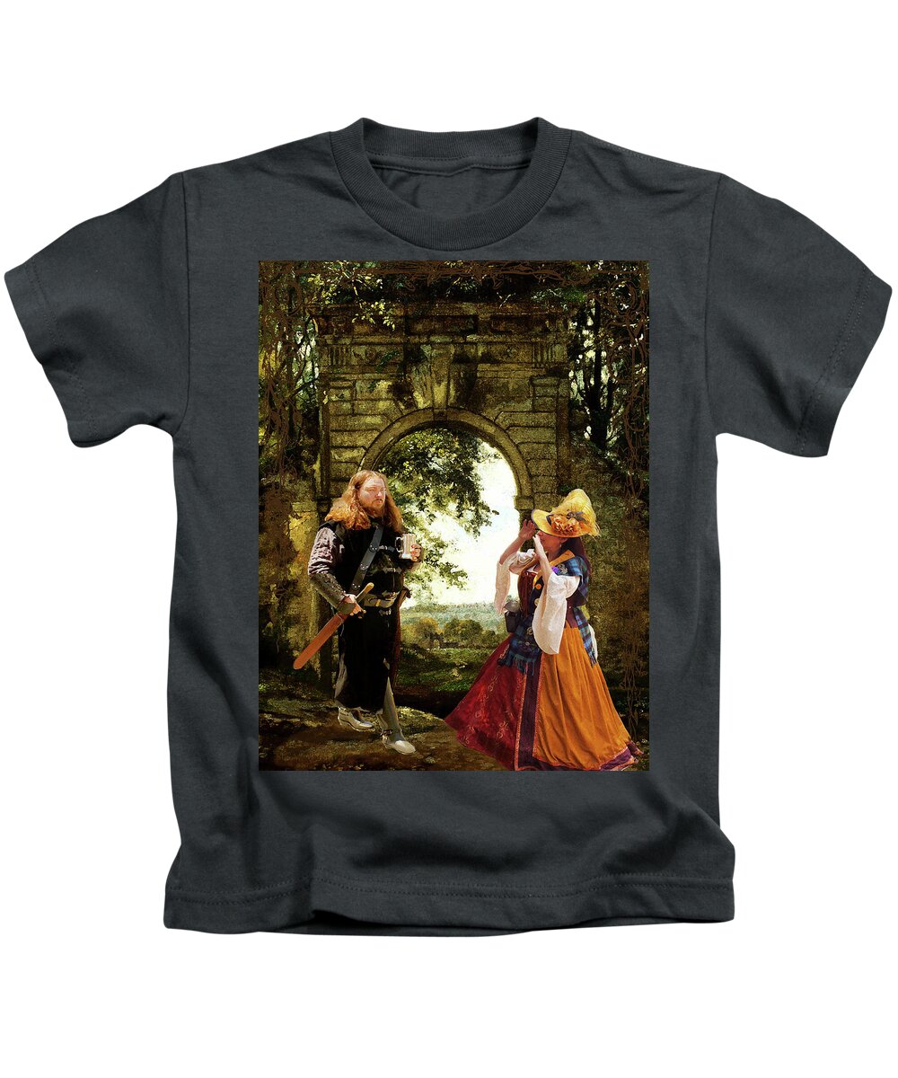 Lady At The Gate Kids T-Shirt featuring the photograph Lady at the Gate by Susan Vineyard
