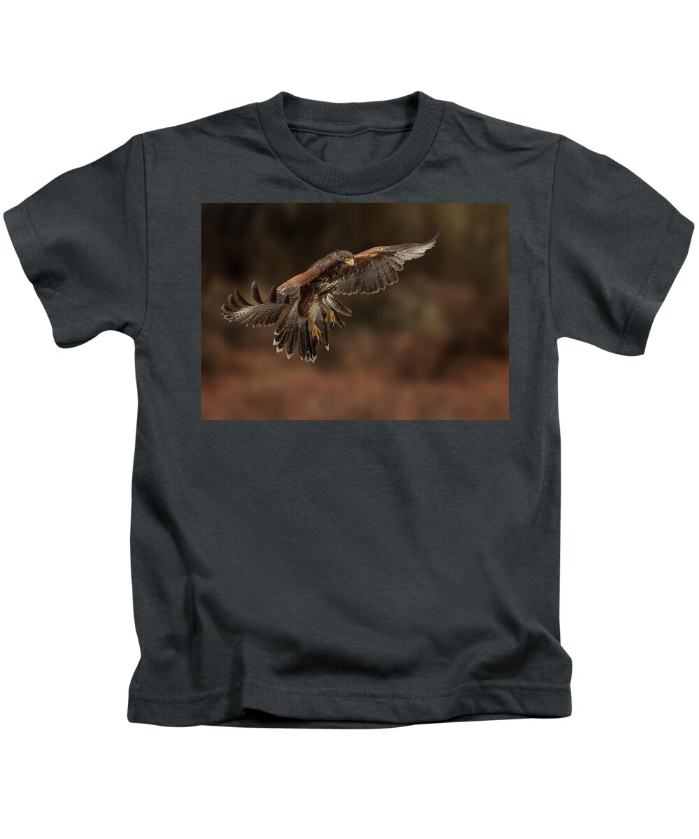 Bird Kids T-Shirt featuring the photograph Landing Approach by Bruce Bonnett