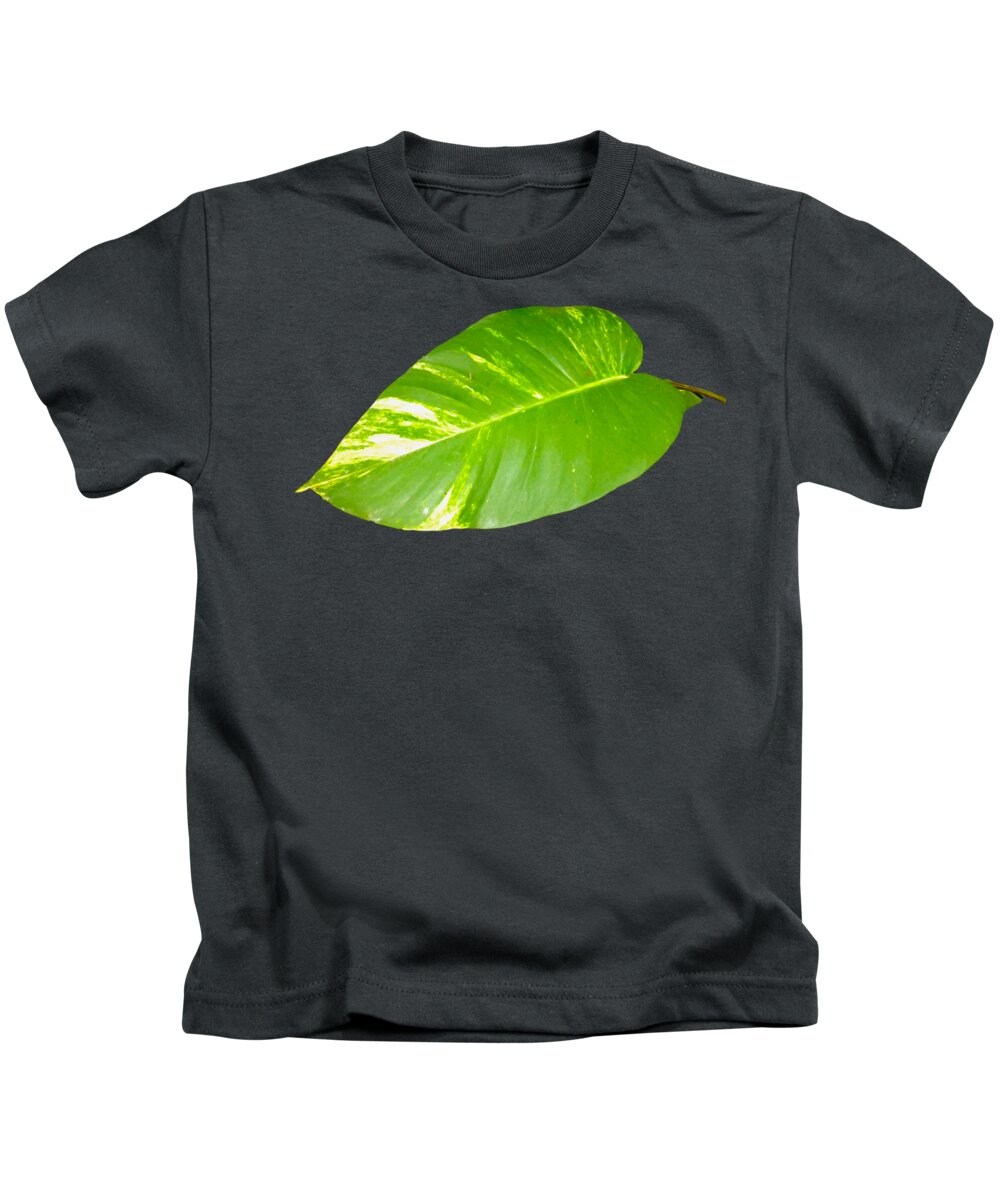 Large Leaf Kids T-Shirt featuring the digital art Large Leaf art by Francesca Mackenney
