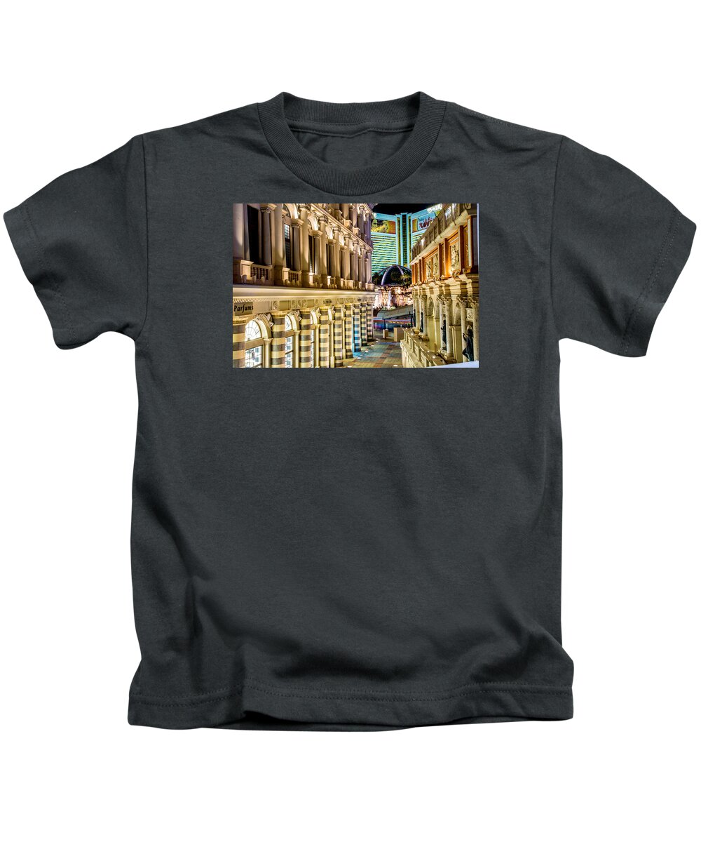 Las Vegas Kids T-Shirt featuring the photograph Las Vegas Contrasts by Lev Kaytsner