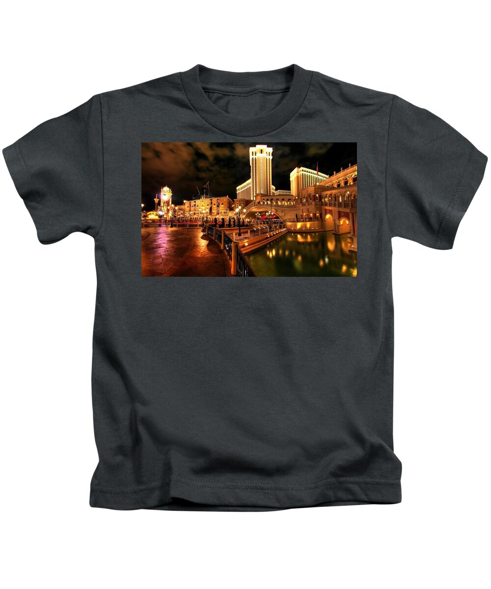 Las Vegas Kids T-Shirt featuring the photograph Las Vegas by Jackie Russo