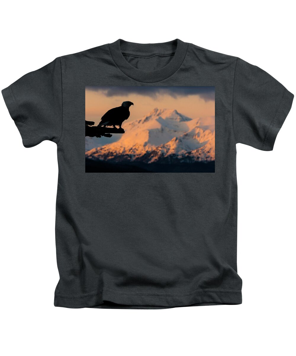 Eagle Kids T-Shirt featuring the photograph Last Light Bald Eagle by Mark Miller