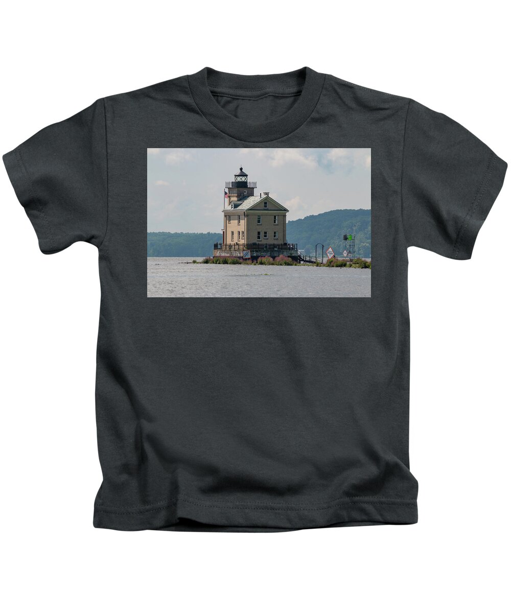 Lighthouse Kids T-Shirt featuring the photograph Late Morning at Rondout Light by Jeff Severson
