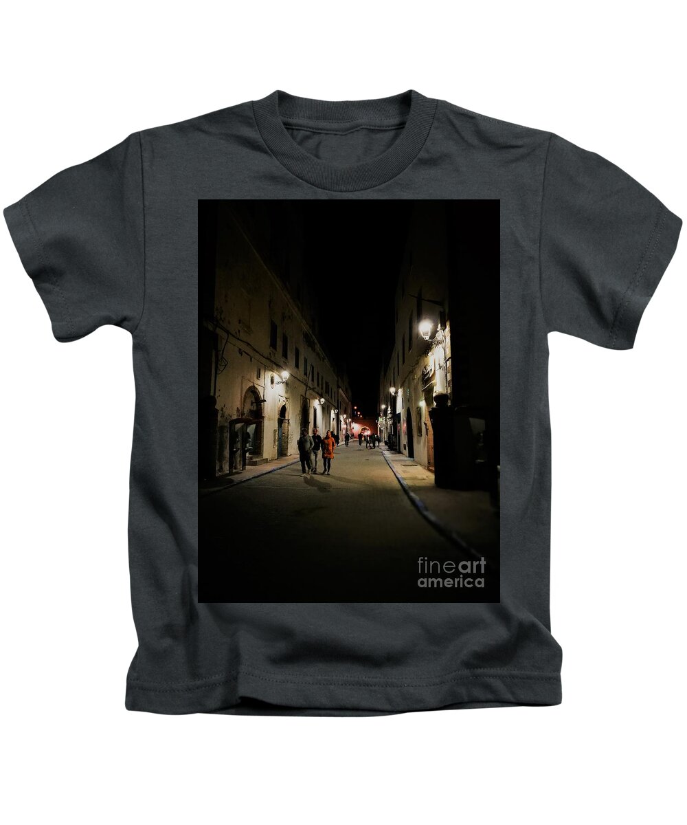Daily Life Kids T-Shirt featuring the photograph Late night walk by Jarek Filipowicz