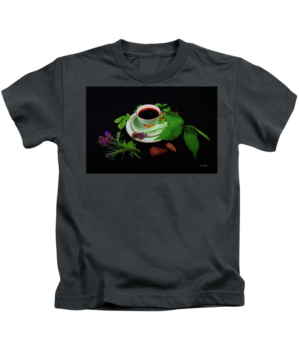 Cup Kids T-Shirt featuring the photograph Late Summer Coffee by Randi Grace Nilsberg