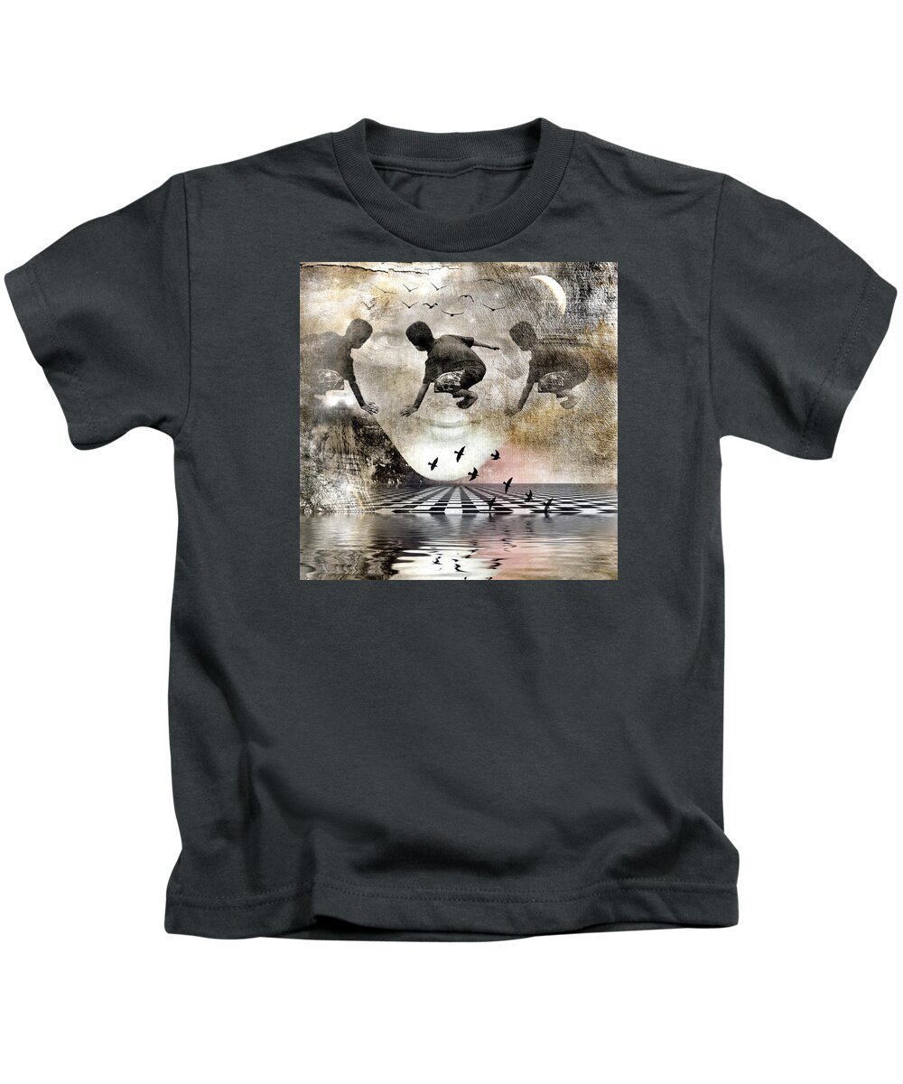 Imagination Kids T-Shirt featuring the digital art Lean On Me by Melissa D Johnston