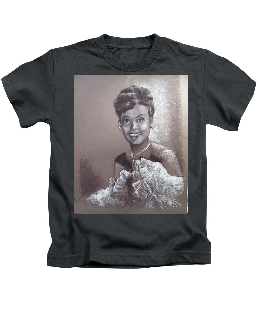 Lena Horne Kids T-Shirt featuring the painting Lena Horne by Suzanne Giuriati Cerny