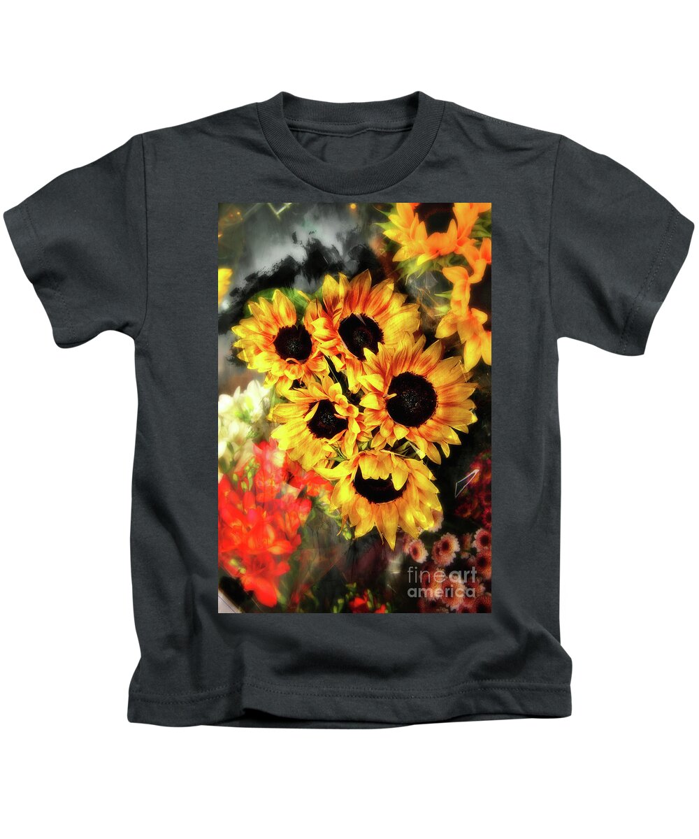 Sunflowers Kids T-Shirt featuring the photograph Les Tournesols by Jack Torcello