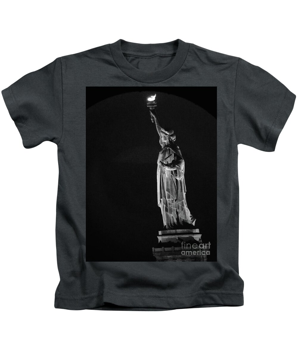 Statue Of Liberty Kids T-Shirt featuring the photograph Liberty #1 by Dennis Richardson