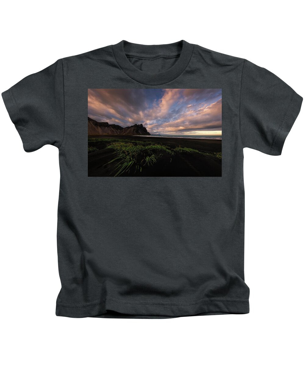 Iceland Kids T-Shirt featuring the photograph Life in black and green by Dominique Dubied