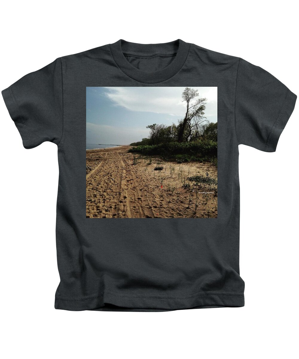 Beautiful Kids T-Shirt featuring the photograph life's A Beach. Just Roll With It. by Michelle Rogers