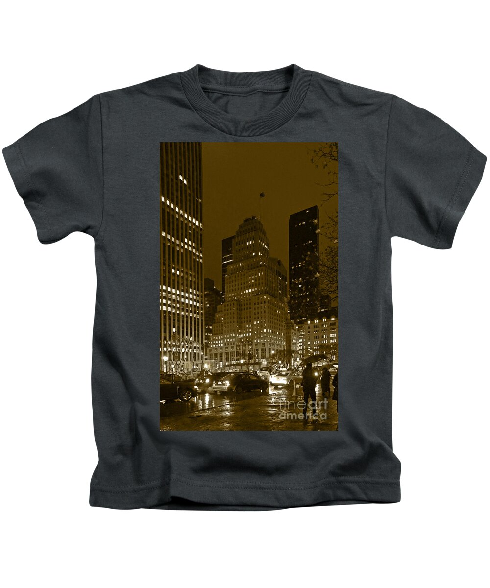5th Ave. Lights Kids T-Shirt featuring the photograph Lights of 5th Ave. by Elena Perelman