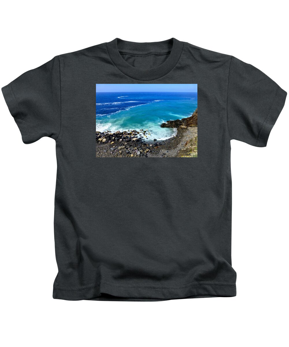 Ligurian Sea Kids T-Shirt featuring the photograph Ligurian Coastline by Amelia Racca