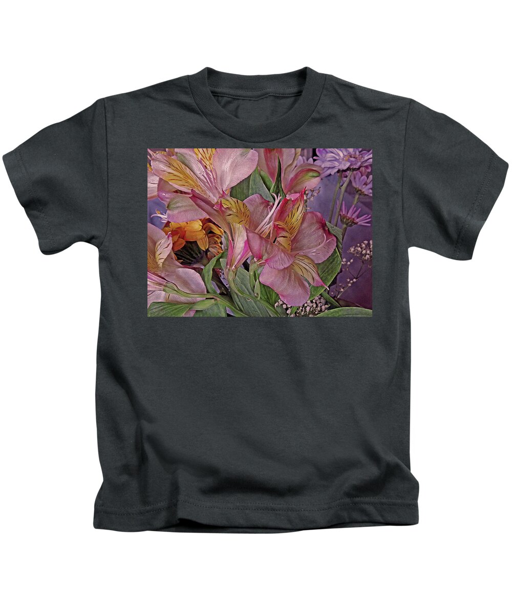 Lily Kids T-Shirt featuring the mixed media Lily Profusion 7 by Lynda Lehmann