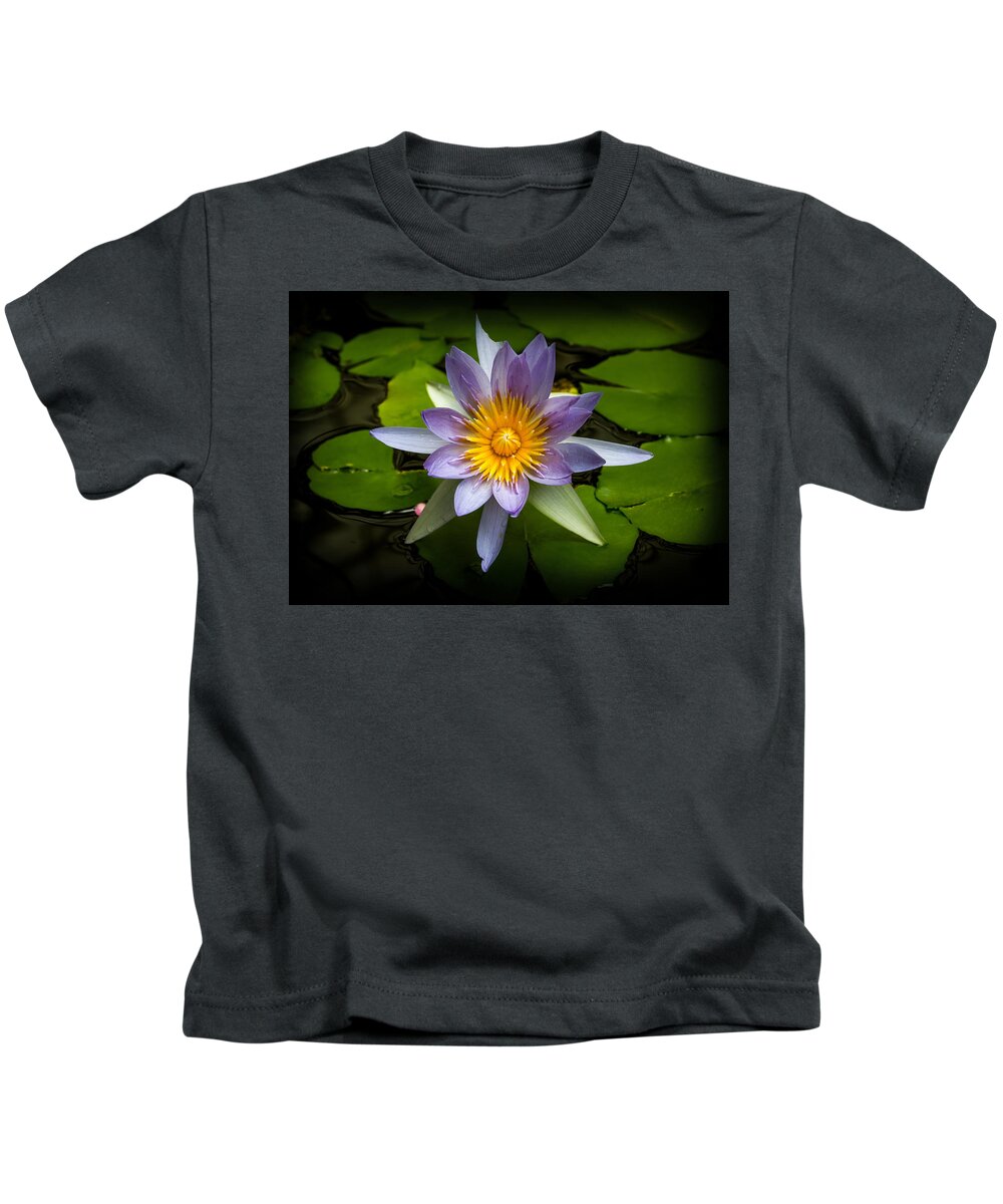 Bonnie Follett Kids T-Shirt featuring the photograph Lily Queen of the Pond by Bonnie Follett