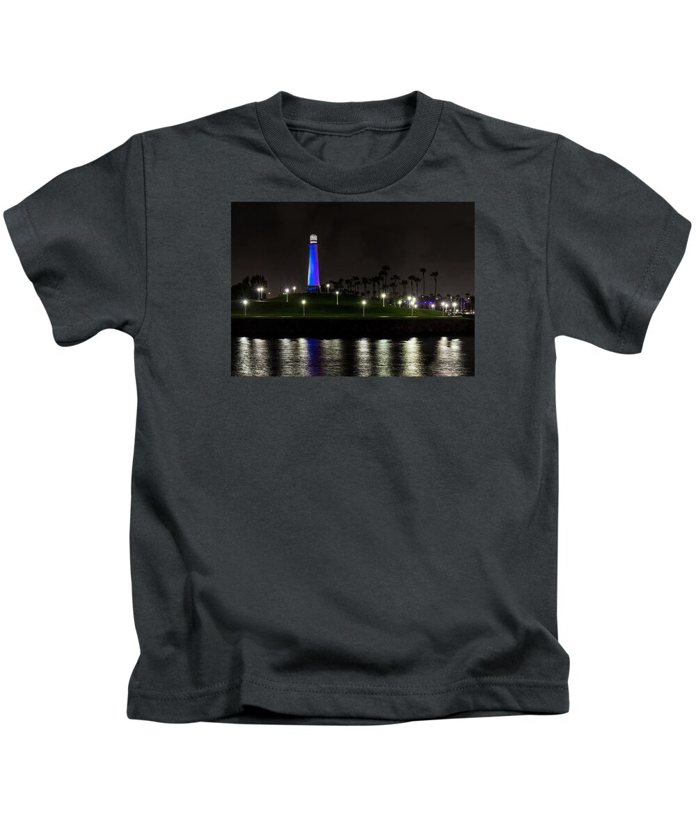 Lighthouse Kids T-Shirt featuring the photograph Lion's Lighthouse for Sight by Ed Clark