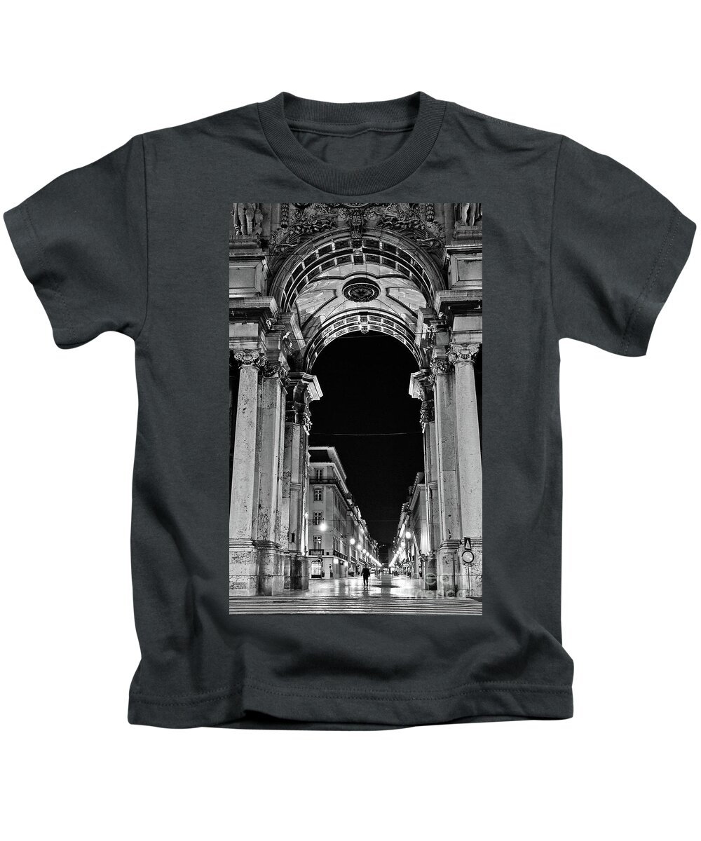 Architecture Kids T-Shirt featuring the photograph Lisbon - Portugal - Triumphal Arch - Rua Augusta by Carlos Alkmin