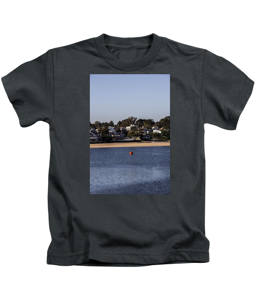 Landscape Kids T-Shirt featuring the photograph Little Red Boat by Martin Naugher