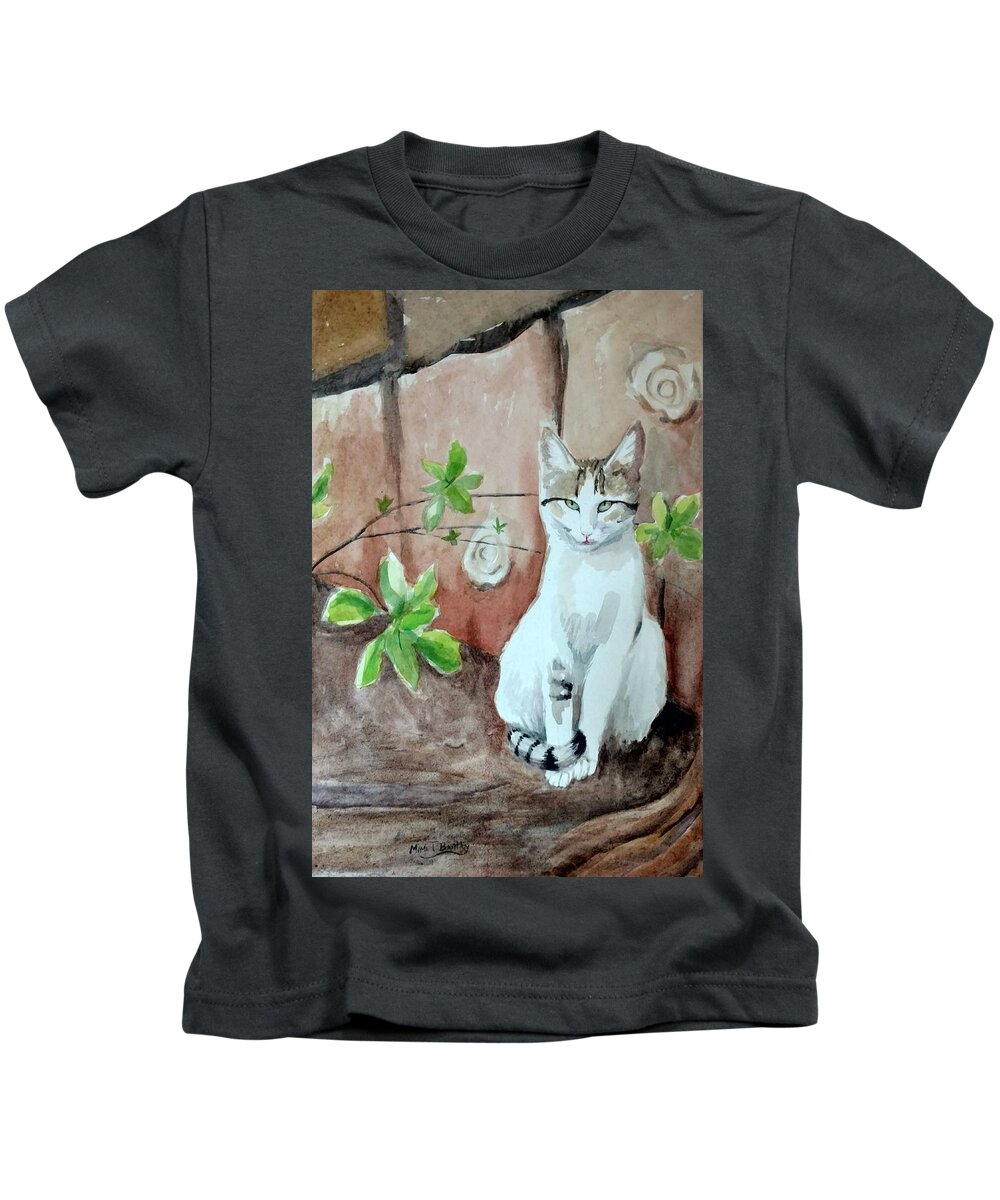 Cat Kids T-Shirt featuring the painting Little Singer by Mimi Boothby