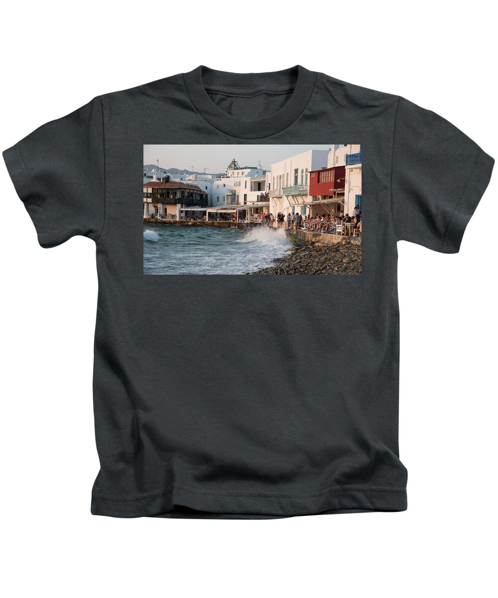Greece Kids T-Shirt featuring the photograph Little Venice, Mykonos Island, Greece by Michalakis Ppalis