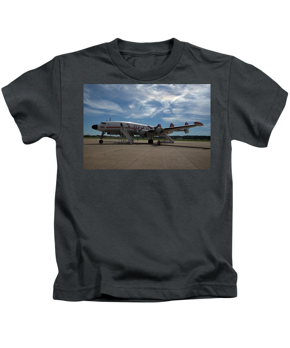 Lockheed Kids T-Shirt featuring the photograph Lockheed Constellation Super G by Tim McCullough