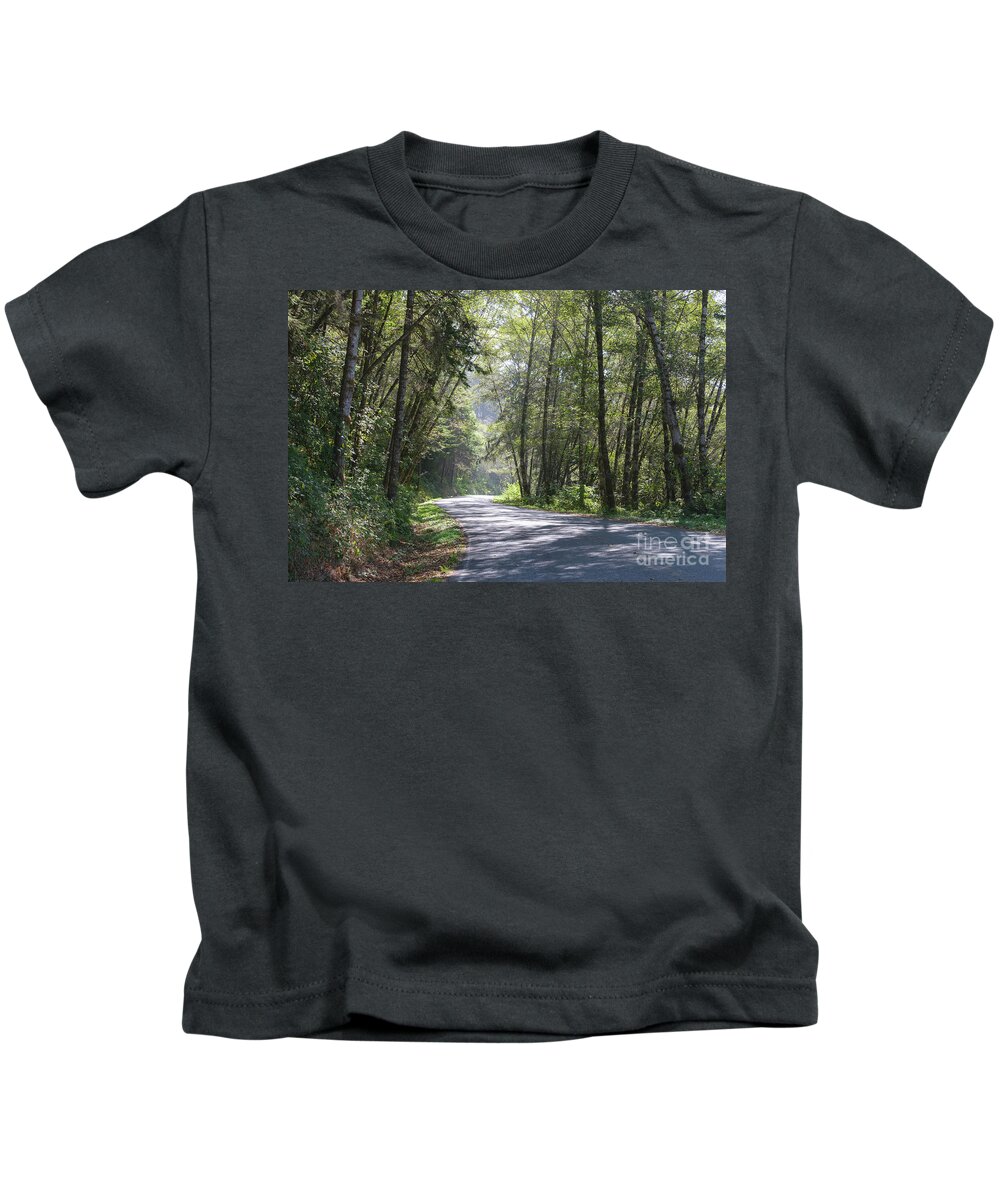 Road Kids T-Shirt featuring the photograph Lonely Road on the North Coast by Jeff Hubbard
