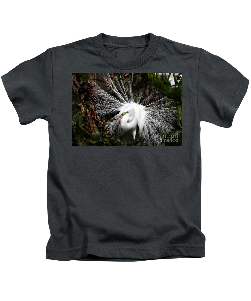 Great White Egret Kids T-Shirt featuring the photograph Looking Good by Julie Adair