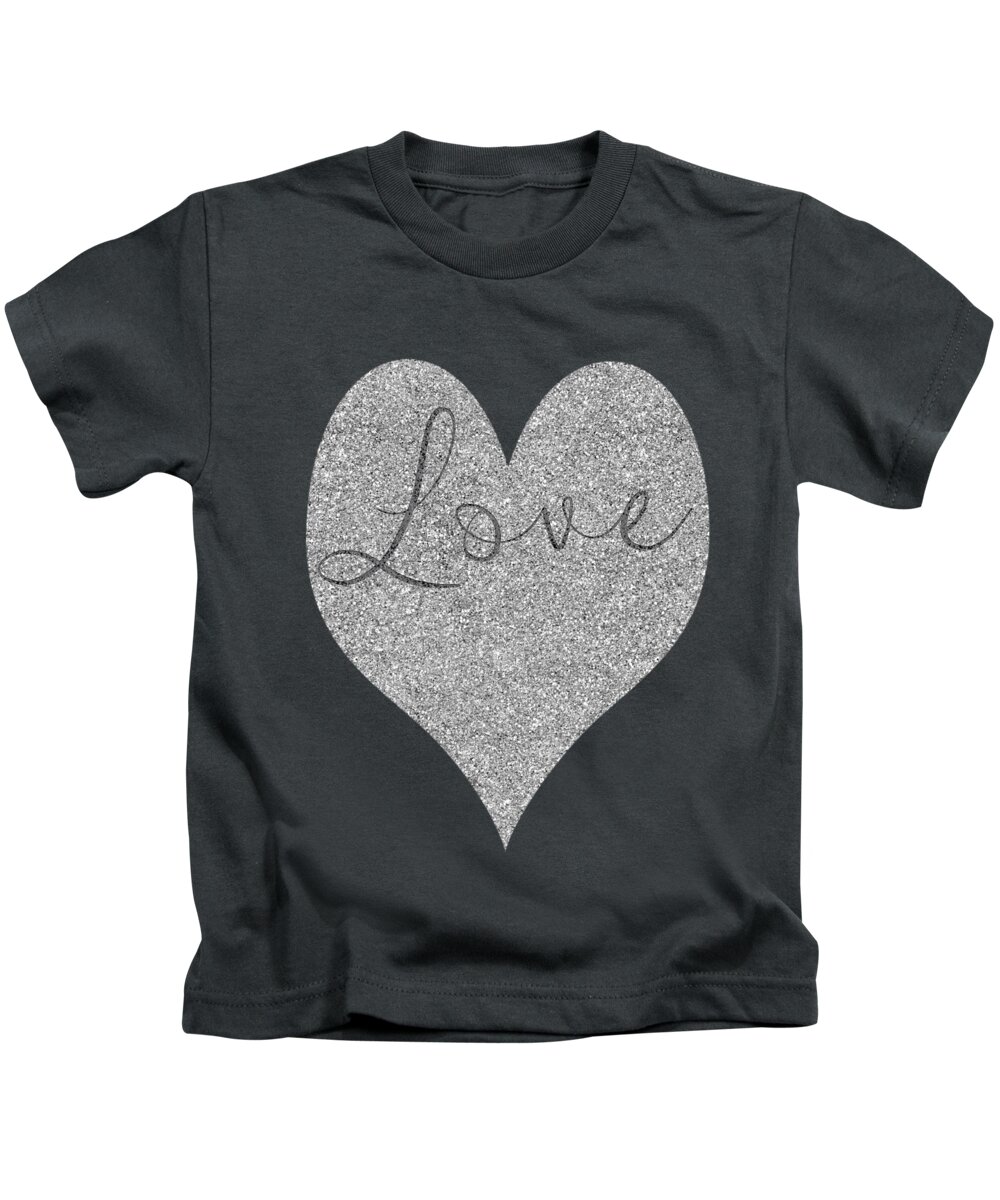 Clare Bambers Kids T-Shirt featuring the photograph Love Heart Glitter by Clare Bambers