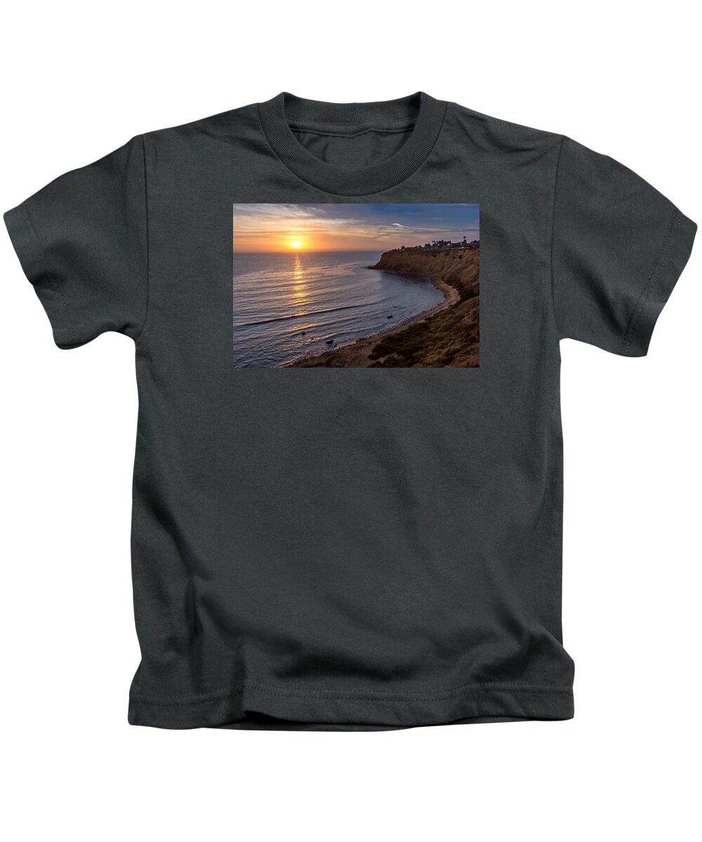 Beach Kids T-Shirt featuring the photograph Lunada Bay Sunset by Ed Clark