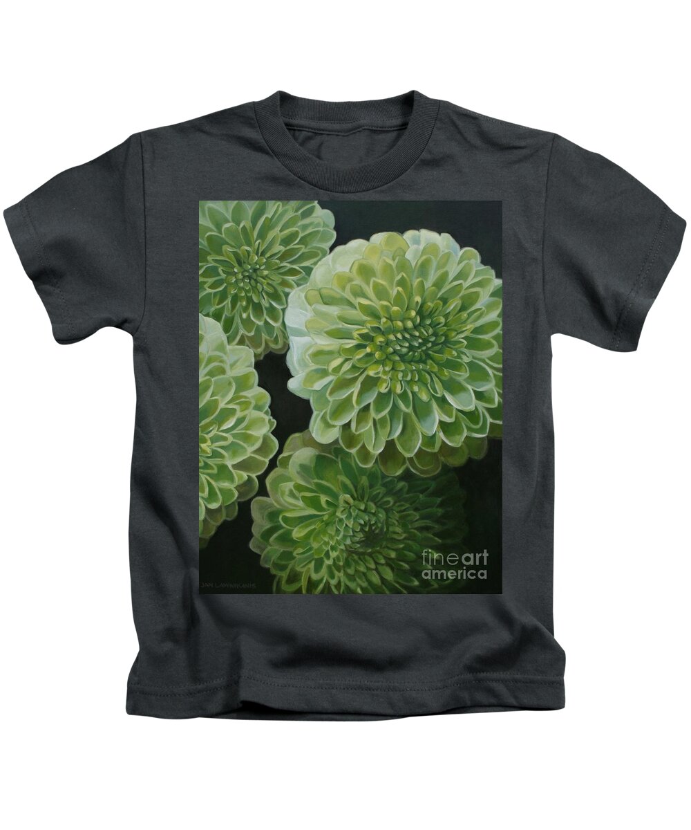 Flowers Kids T-Shirt featuring the painting Macro Flora by Jan Lawnikanis