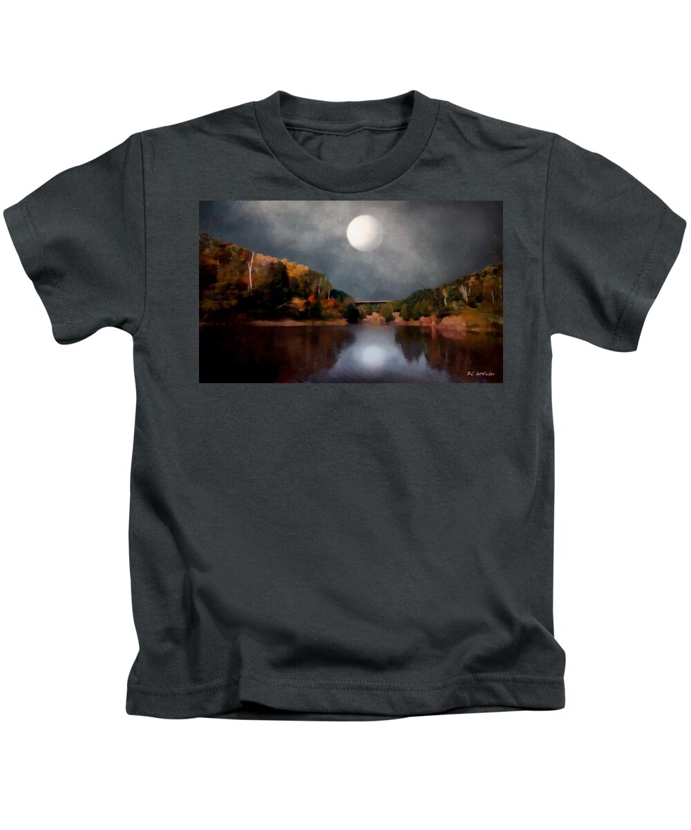 Landscape Kids T-Shirt featuring the painting Magic Moonlight by RC DeWinter