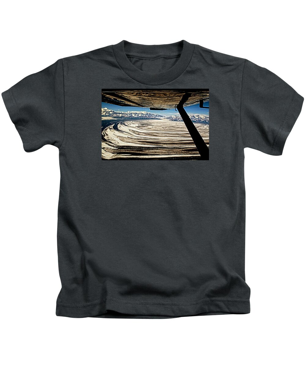 Aerial Kids T-Shirt featuring the photograph Malaspina Glacier Alaska by Waterdancer 