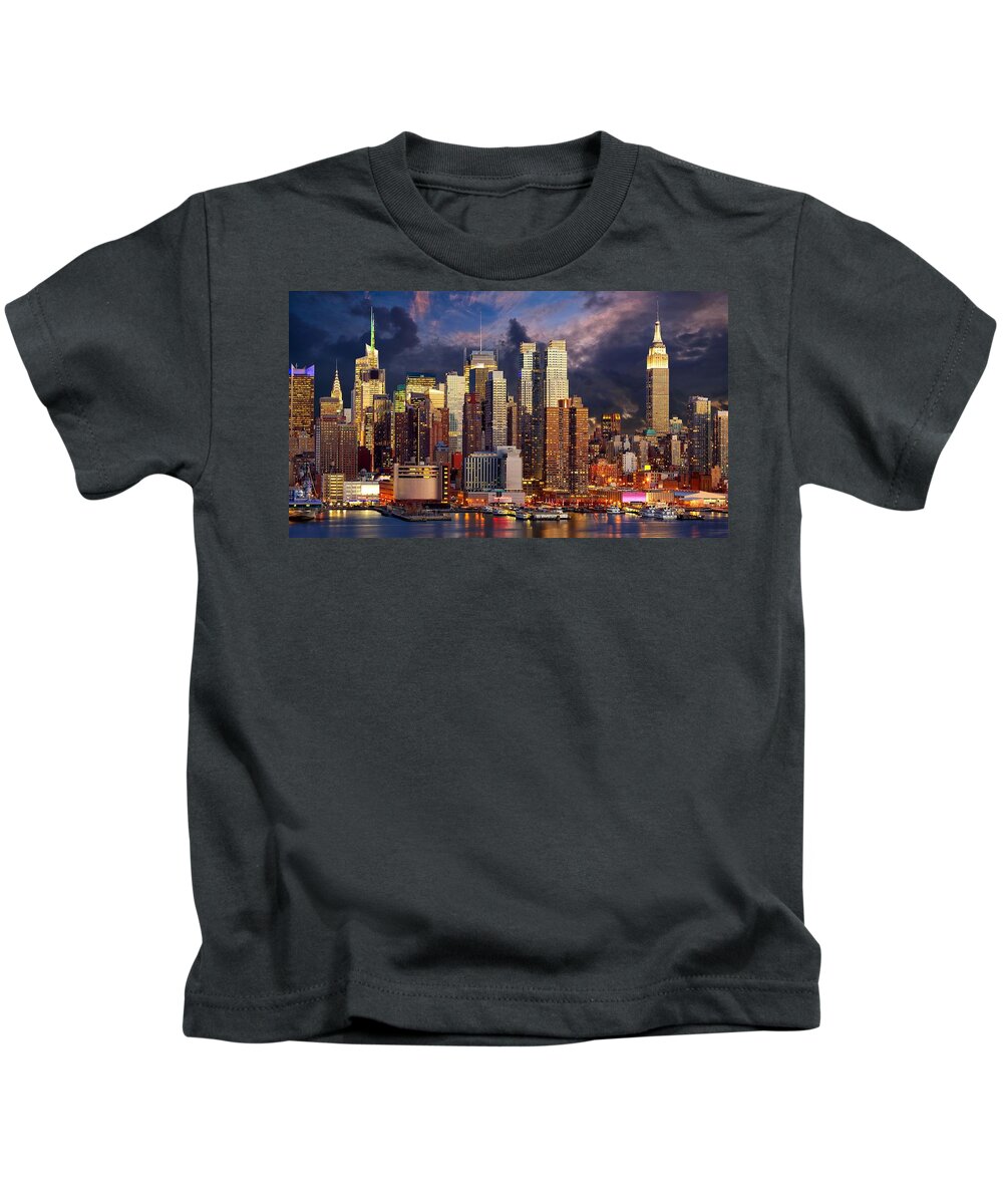 Manhattan Kids T-Shirt featuring the photograph Manhattan by Mariel Mcmeeking