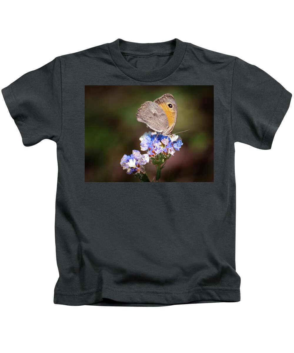 Butterfly Kids T-Shirt featuring the photograph Maniola telmessia by Meir Ezrachi