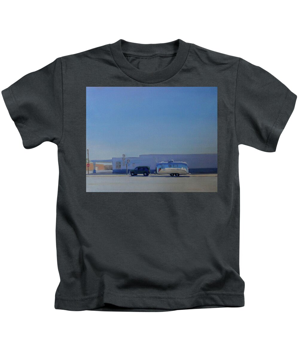 Airstream Kids T-Shirt featuring the painting Marfa Texas by Elizabeth Jose