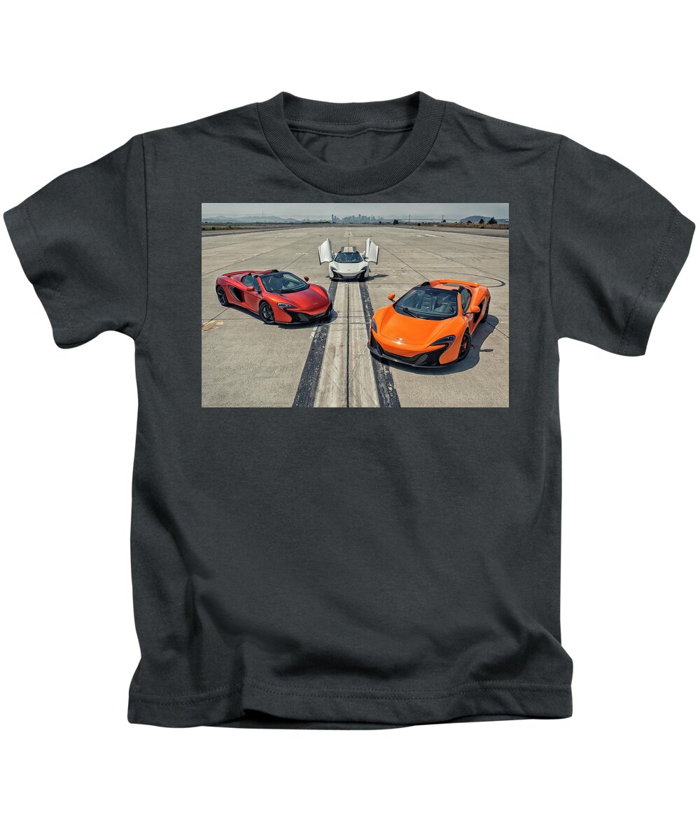 Mclaren Kids T-Shirt featuring the photograph #McLaren #650S #Party by ItzKirb Photography