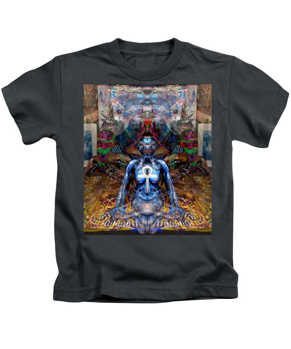 Living Artwork  Kids T-Shirt featuring the painting Meditation by Leigh Odom