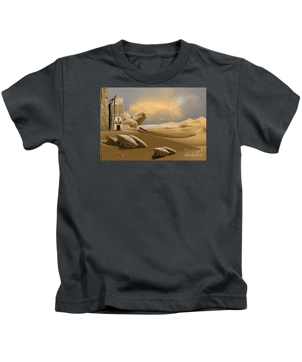 Surrealism Kids T-Shirt featuring the digital art Meditation place by Alexa Szlavics