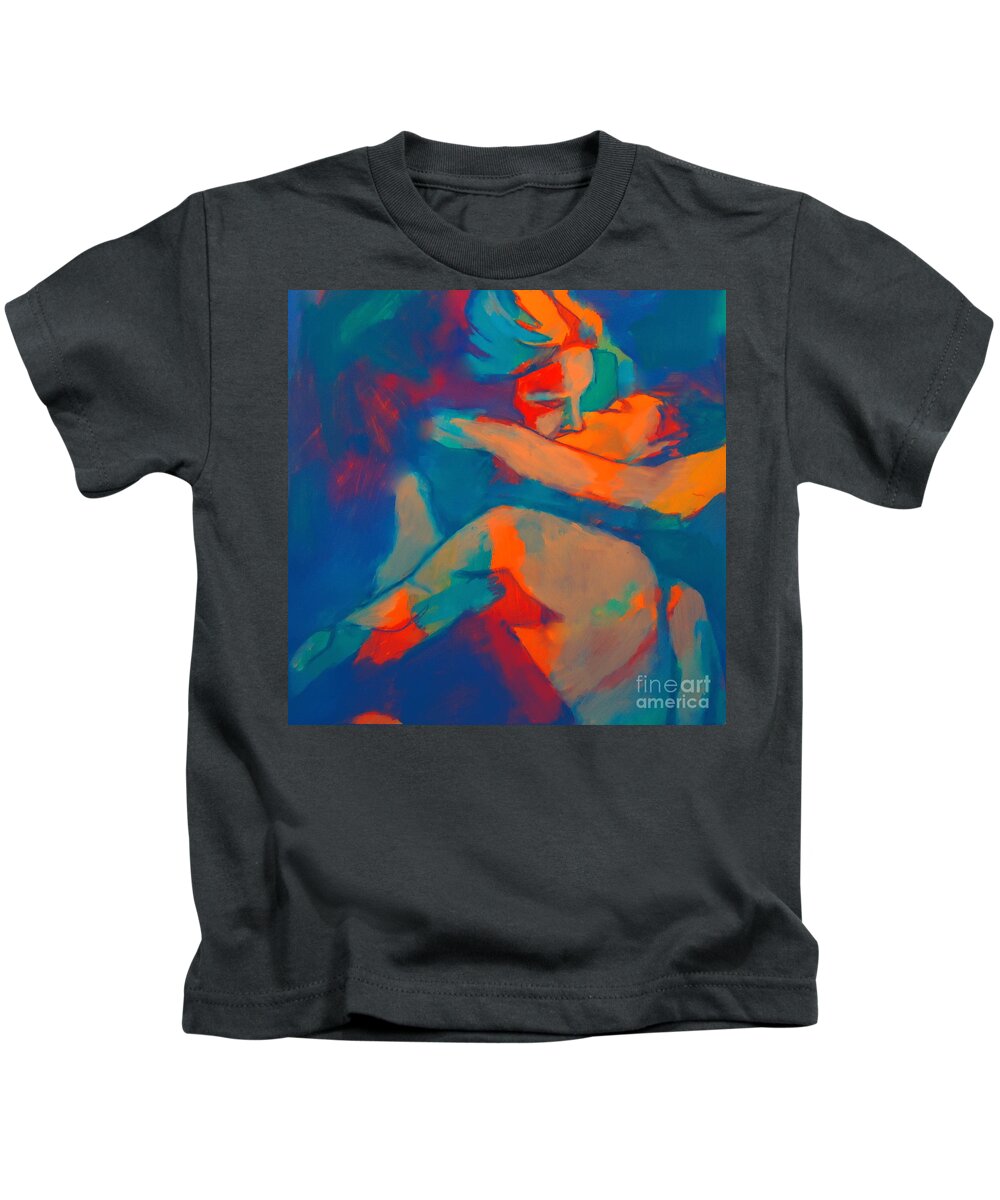 Affordable Paintings For Sale Kids T-Shirt featuring the painting Melodious hearts by Helena Wierzbicki