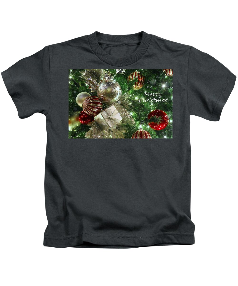 Christmas Tree Kids T-Shirt featuring the photograph Merry Christmas by Iryna Goodall