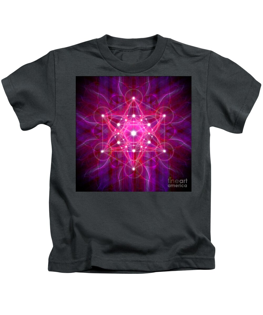 Metatron Kids T-Shirt featuring the digital art Metatron's Cube reflection by Alexa Szlavics