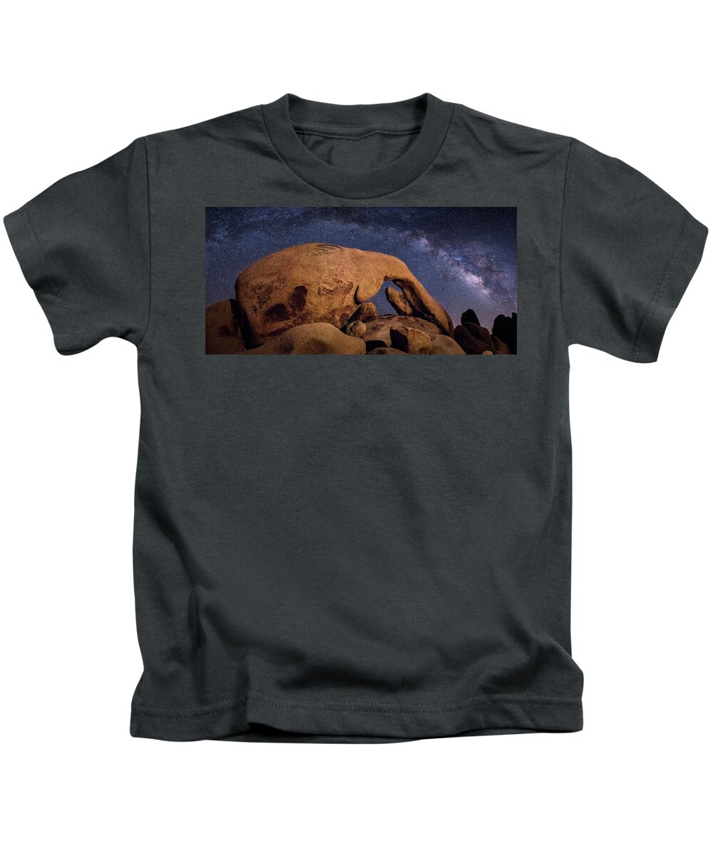 Arch Rock Kids T-Shirt featuring the photograph Milky Way Over Arch Rock by James Capo