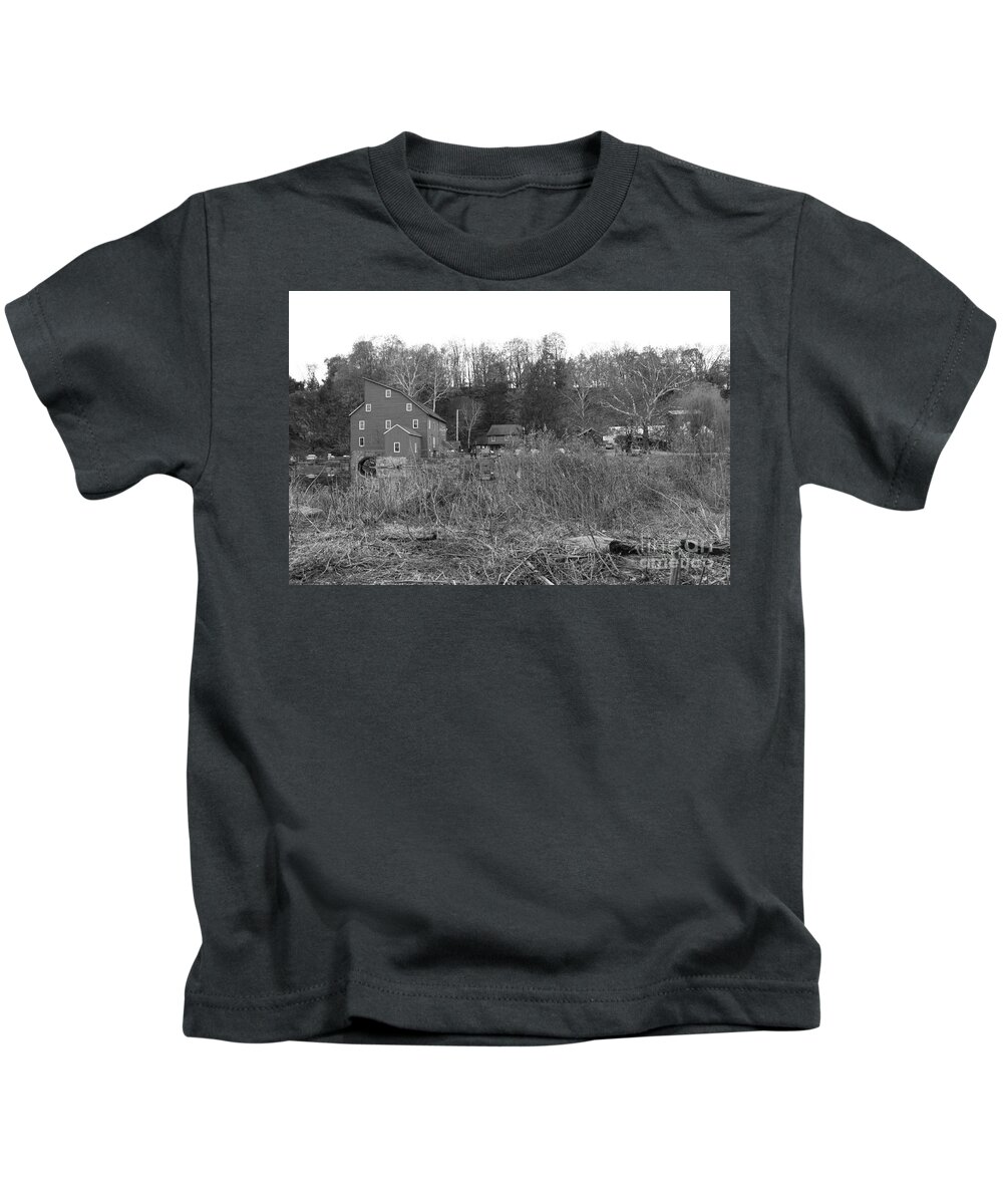 Clinton Kids T-Shirt featuring the photograph Mill at Clinton Among the Reeds by Christopher Lotito