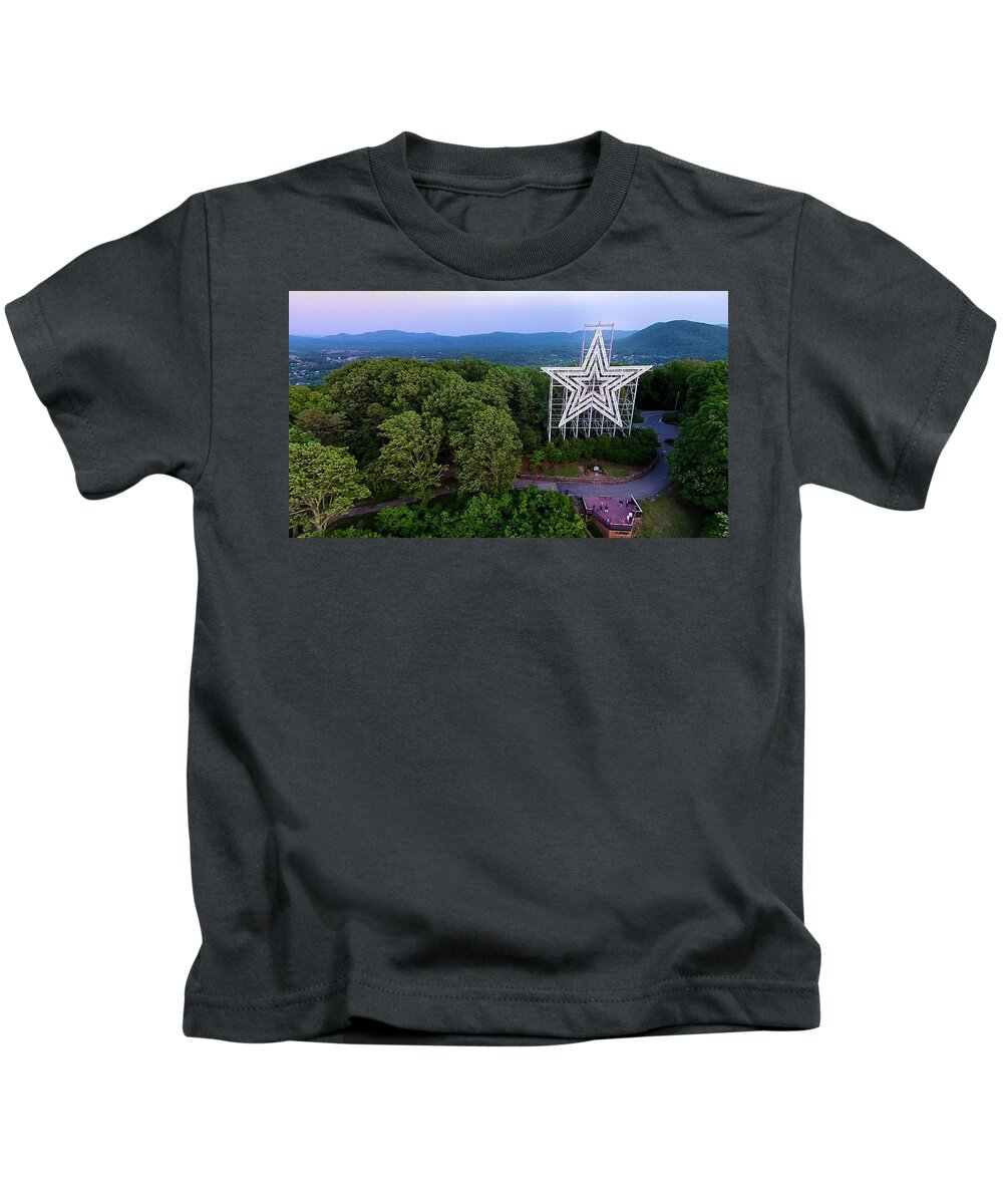 Mill Mountain Kids T-Shirt featuring the photograph Mill Mountain 2 by Star City SkyCams