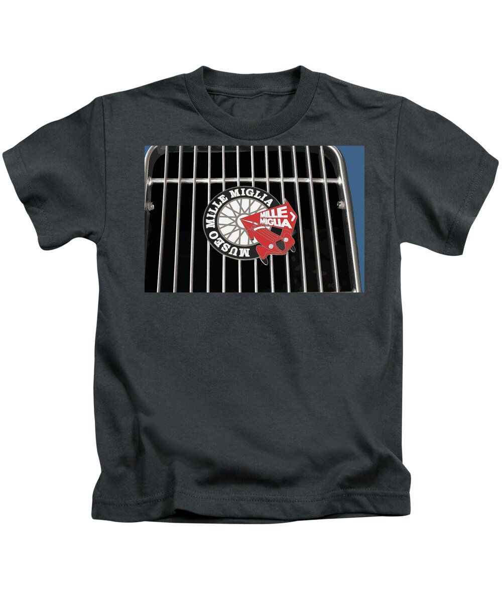 Museo Mille Miglia Kids T-Shirt featuring the drawing Mille Miglia by Darrell Foster