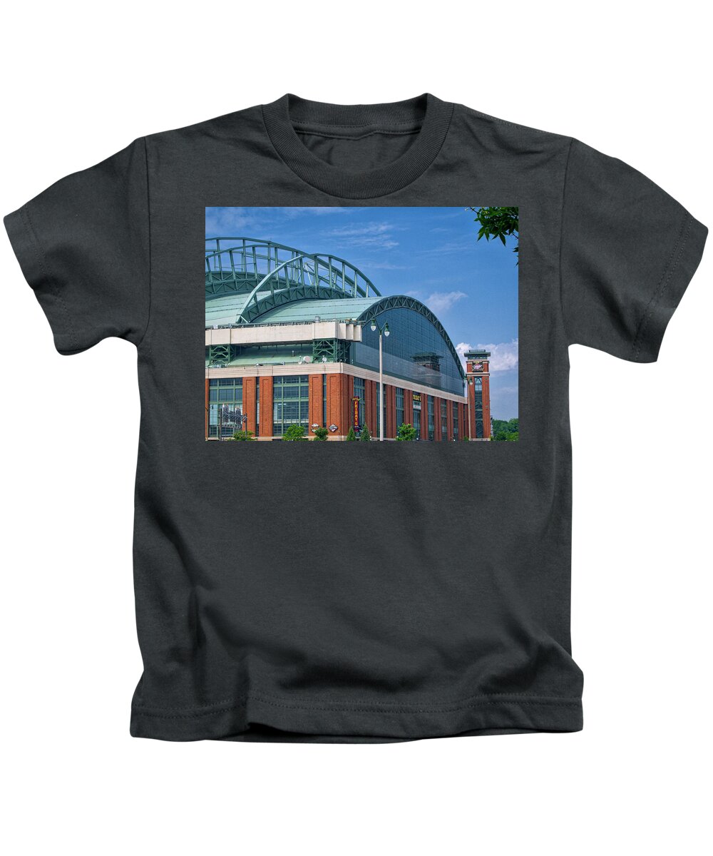 Baseball Kids T-Shirt featuring the photograph Miller Park - Milwaukee 3 by Steven Ralser