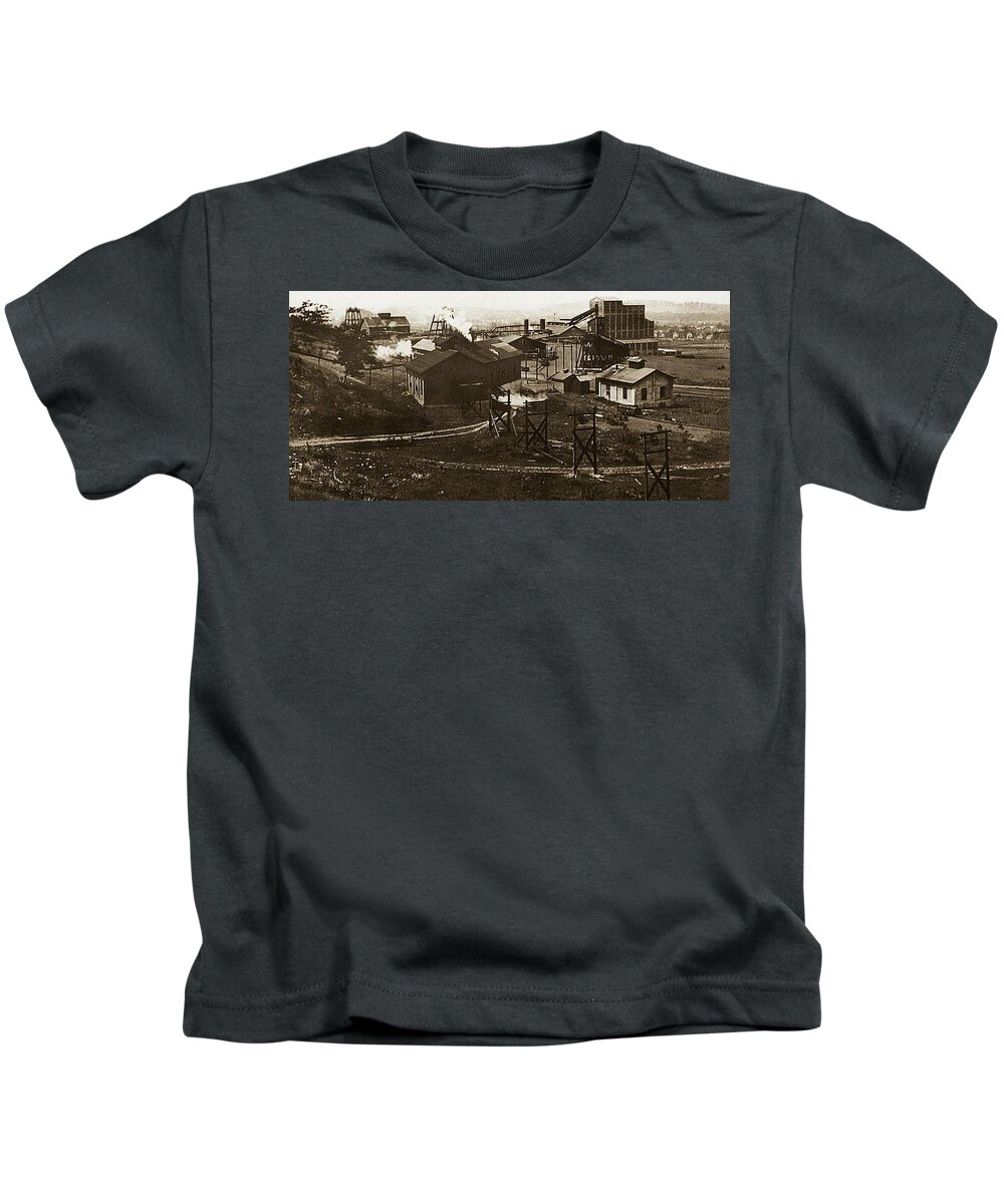 Mineral Springs Kids T-Shirt featuring the photograph Mineral Springs Colliery Parsons Gravel Hill Scranton Patch area of Wilkes Barre PA 1913 by Arthur Miller